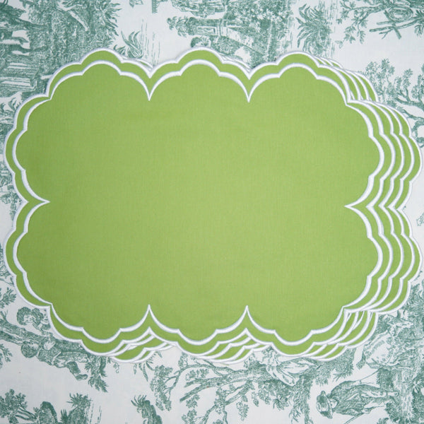 AQUELLE GREEN RECTANGLE FABRIC PLACEMAT (Set Of 4)