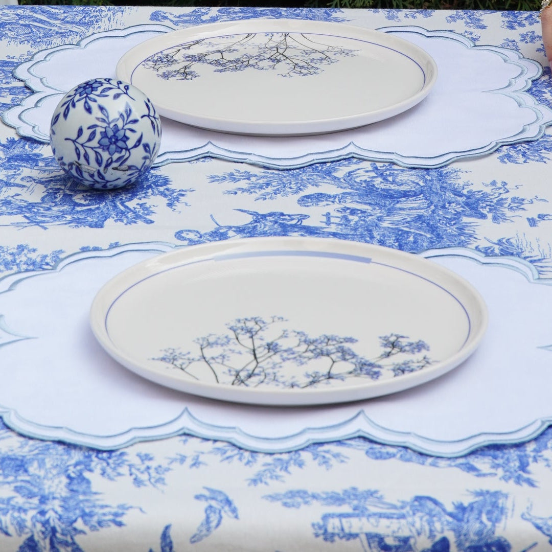 SPRING TABLE DECOR – AQUELLE WHITE RECTANGLE FABRIC PLACEMAT