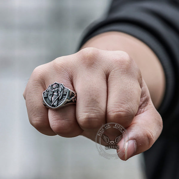 Archangel Guardian Stainless Steel Ring
