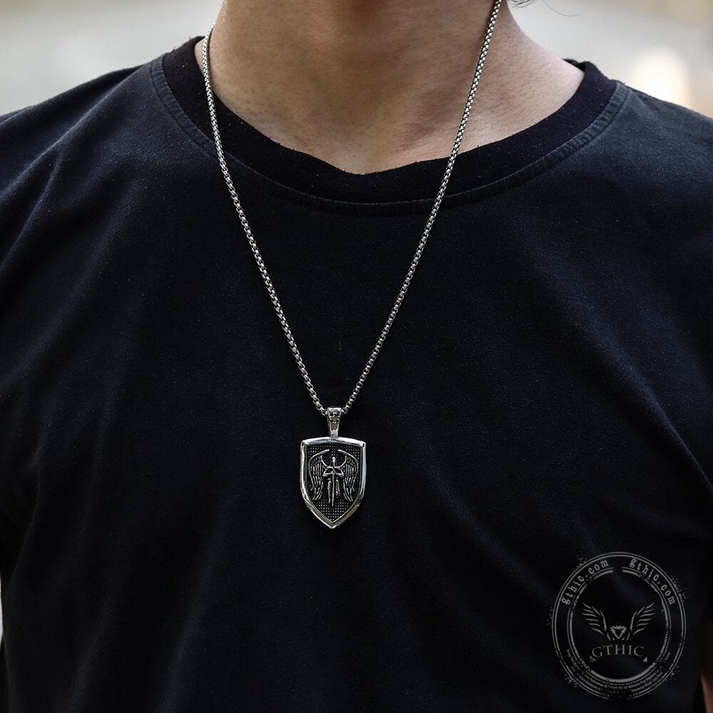 Archangel Saint Michael Sword Stainless Steel Pendant