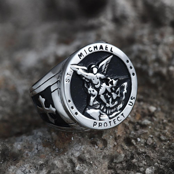 Archangel Saint Michael Stainless Steel Ring