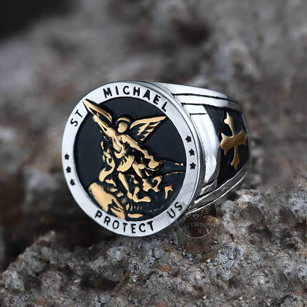 Archangel Saint Michael Stainless Steel Ring