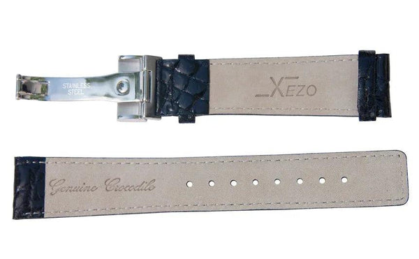 Black Crocodile Leather Band for Watches - 20 mm - Gifts for You 'n Me