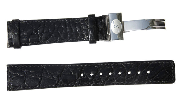 Black Crocodile Leather Band for Watches - 20 mm