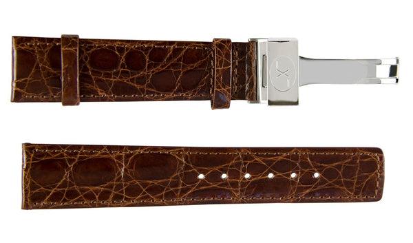 Brown Crocodile Leather Band for Watches - 20 mm