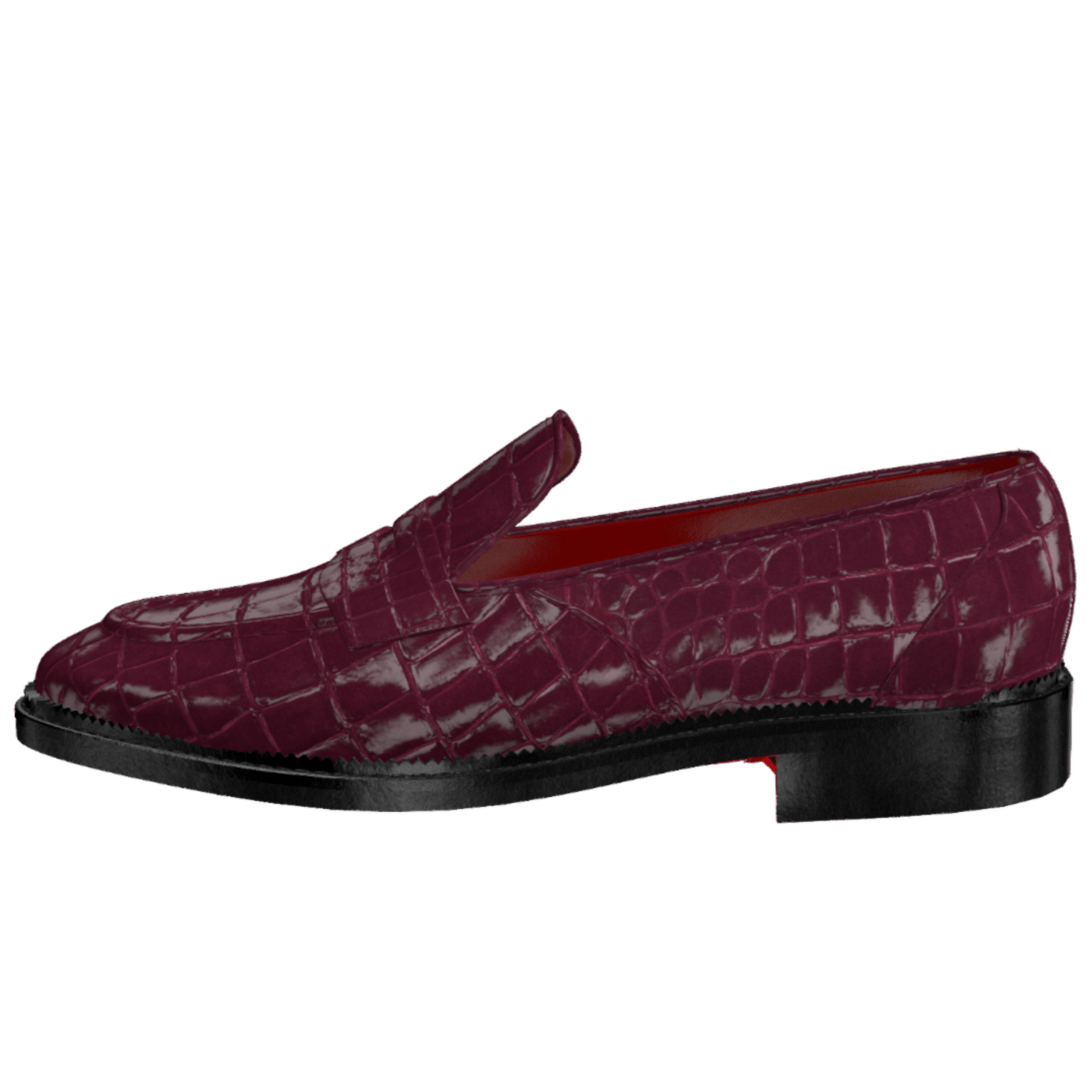 Dralyon - Real Exotic Crocodile/alligator skin leather red bottoms loafers