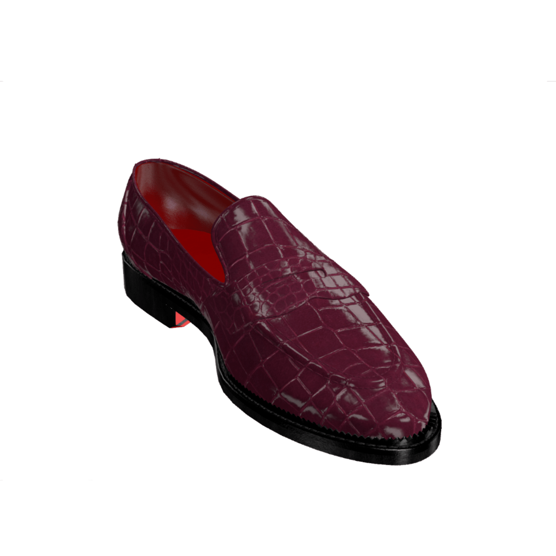 Dralyon - Real Exotic Crocodile/alligator skin leather red bottoms loafers