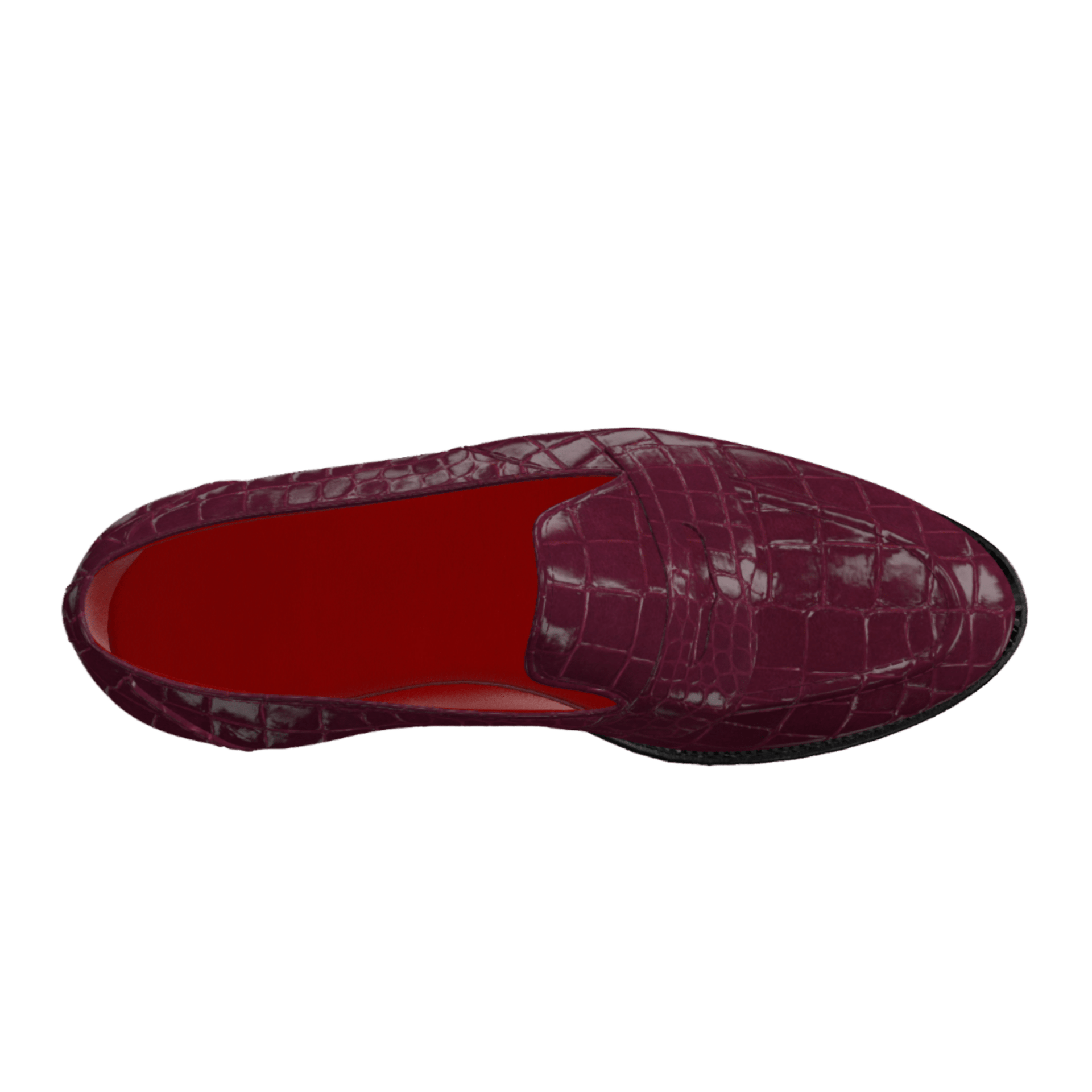 Dralyon - Real Exotic Crocodile/alligator skin leather red bottoms loafers