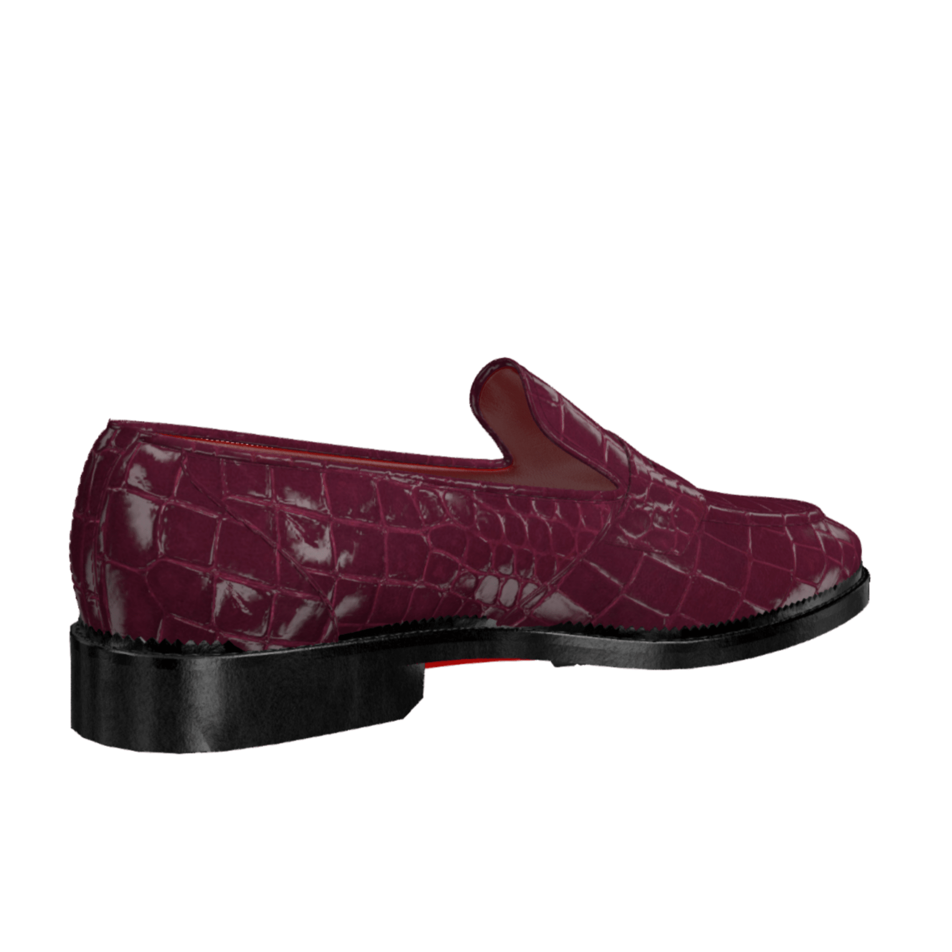 Dralyon - Real Exotic Crocodile/alligator skin leather red bottoms loafers
