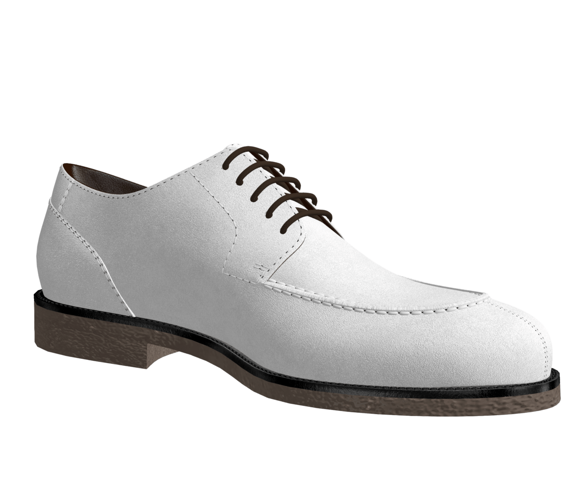 Capra - White buck shoes for men. Classic genuine suede leather