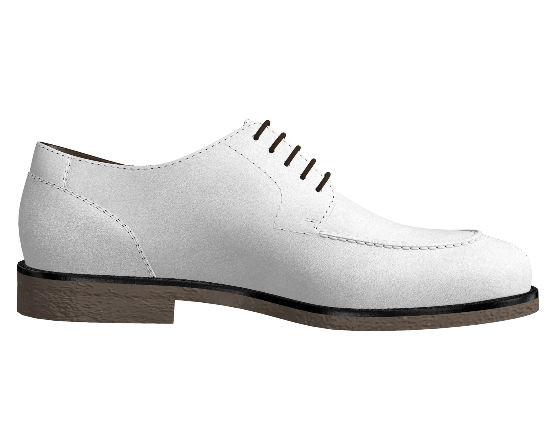 Capra - White buck shoes for men. Classic genuine suede leather