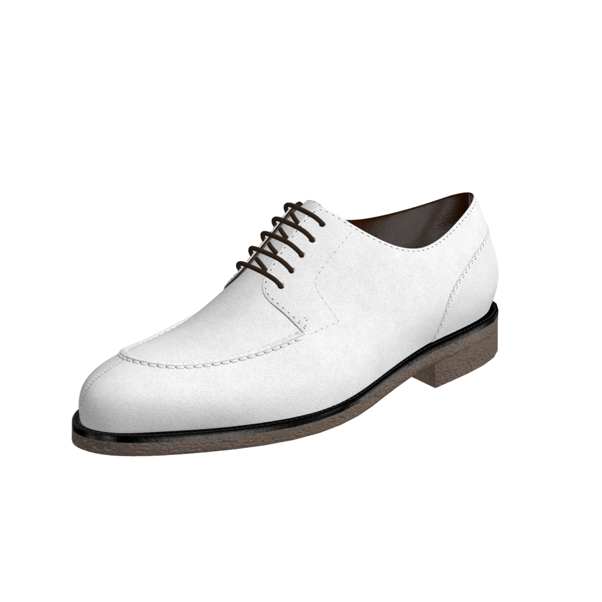 Capra - White buck shoes for men. Classic genuine suede leather