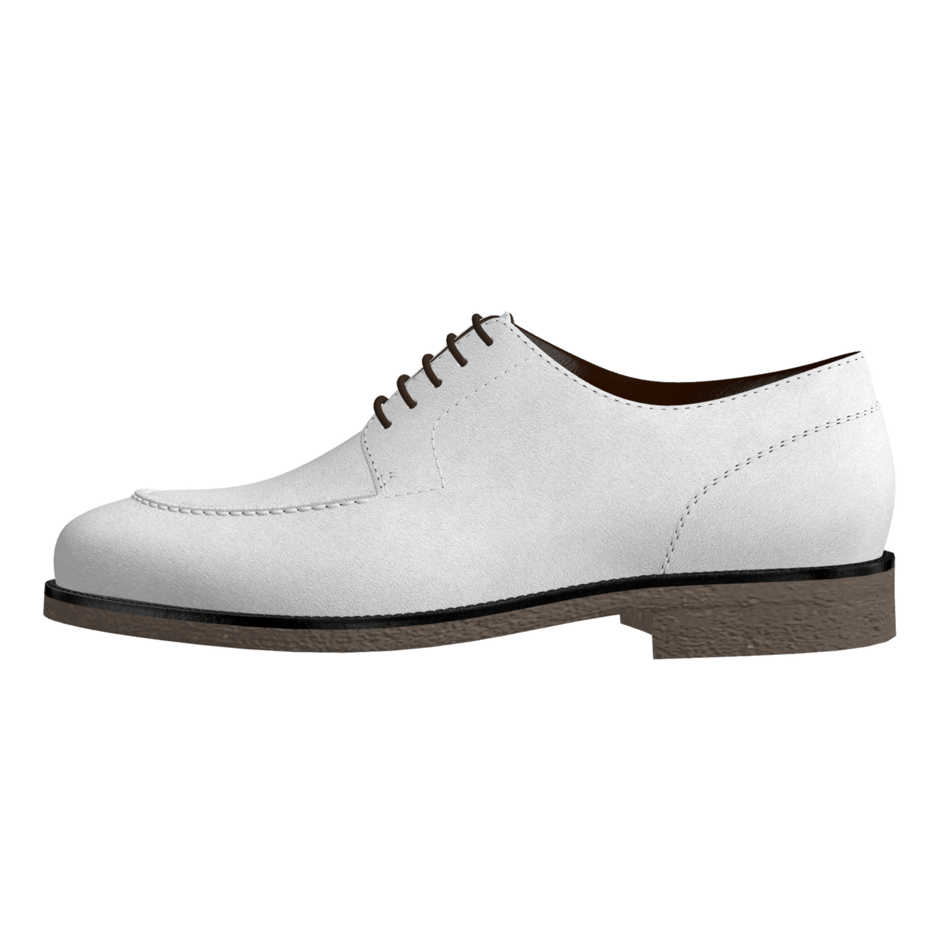 Capra - White buck shoes for men. Classic genuine suede leather