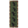 Argyle Green Moose Hooked Wool Runner