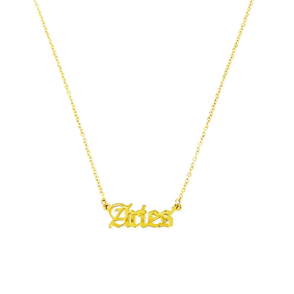 Old English Zodiac Necklace - Gifts for You 'n Me