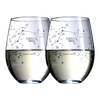 Set of 2 Zodiac Sign Wine Glasses with 2 Wooden Coasters by The Wine Savant - Astrology Drinking Glass Set with Etched Constellation Tumblers for Juice, Water Home Bar Horoscope Gifts 18oz (Aries)