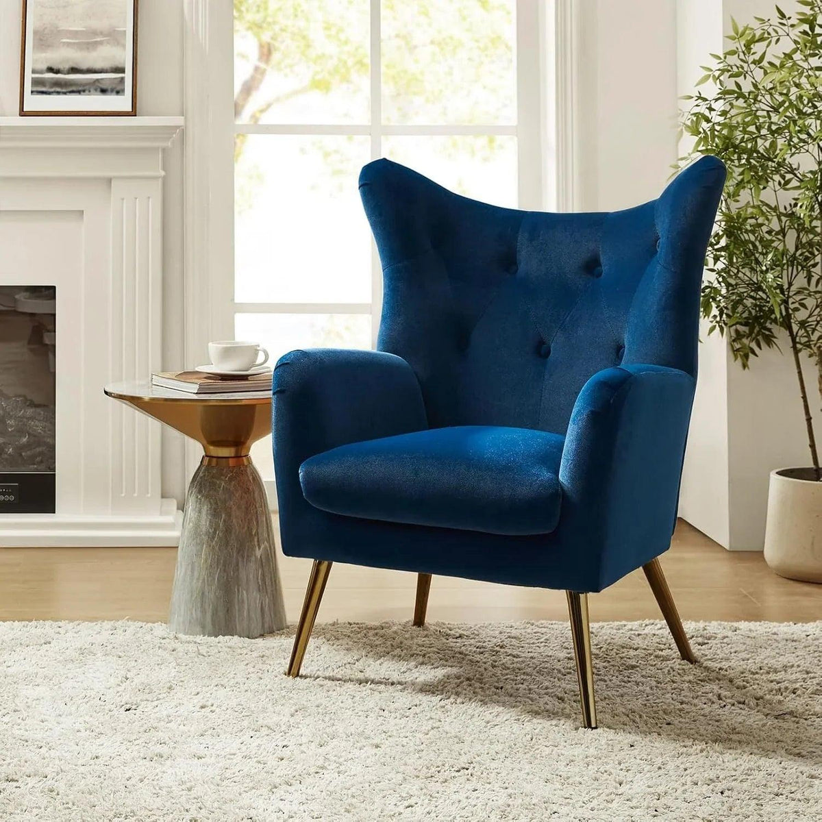Arm Chair - Luxurious Velvet Blue