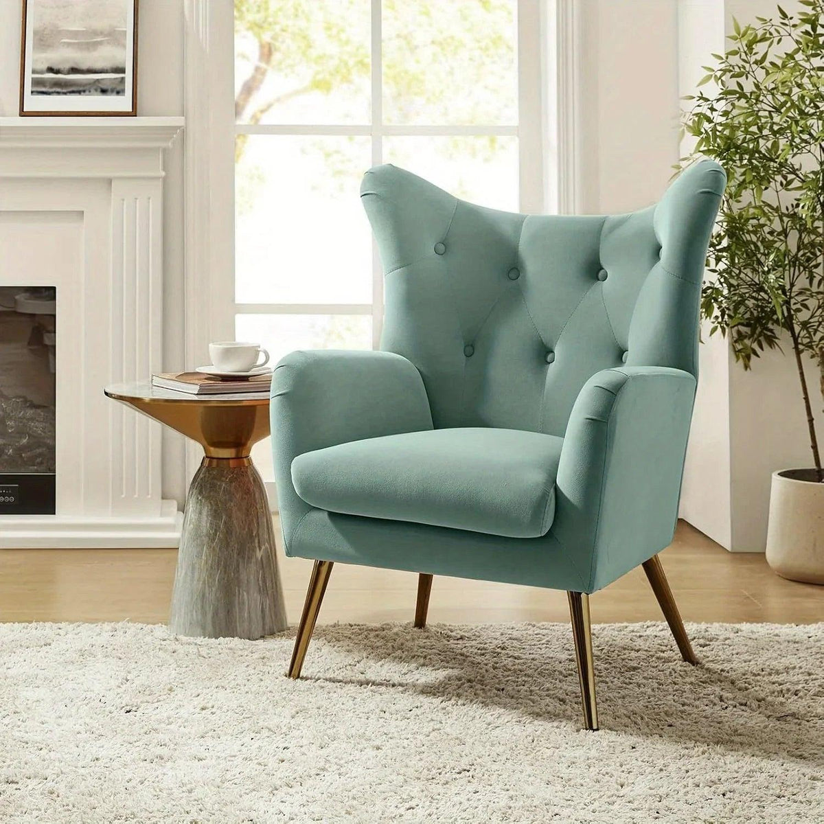 Arm Chair - Luxurious Velvet Blue