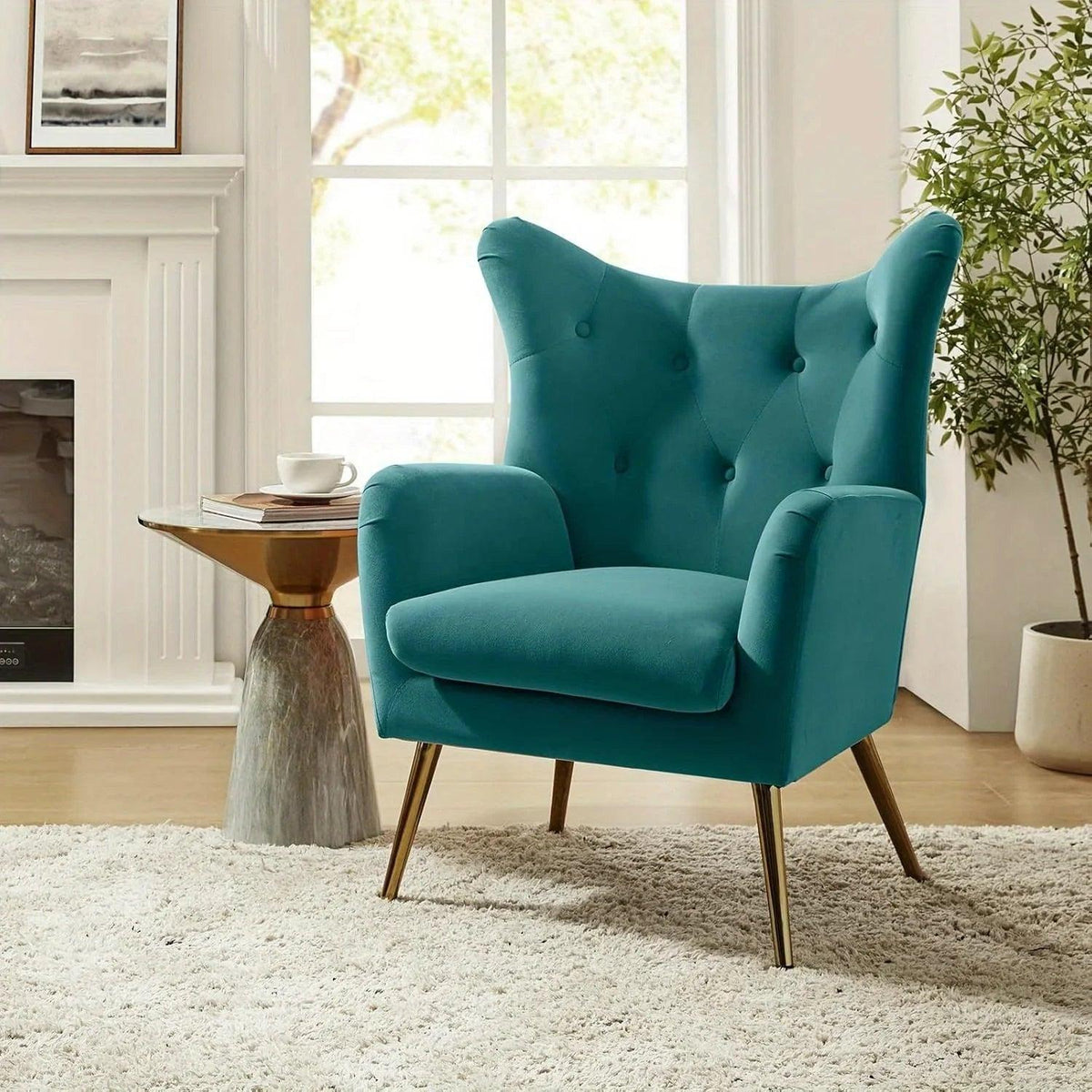 Arm Chair - Luxurious Velvet Blue