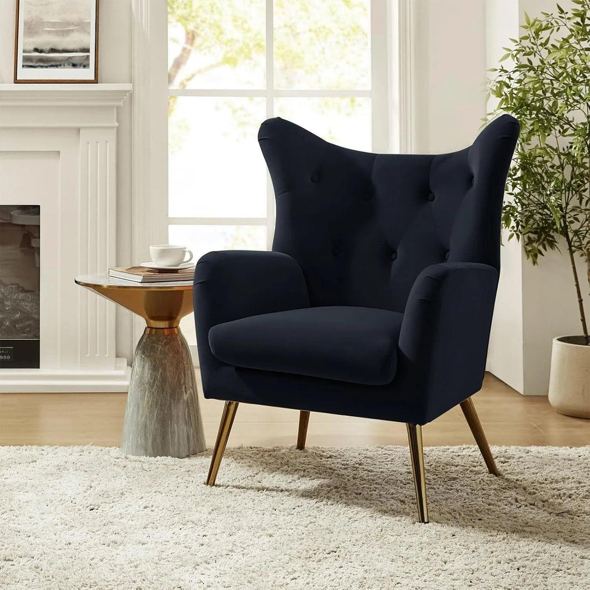 Arm Chair - Luxurious Velvet Blue