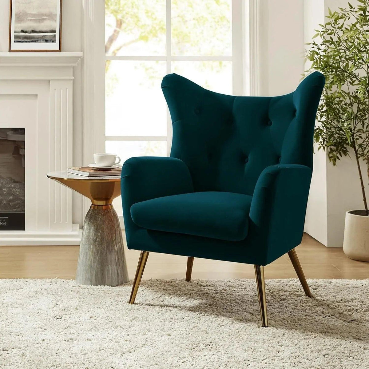 Arm Chair - Luxurious Velvet Blue