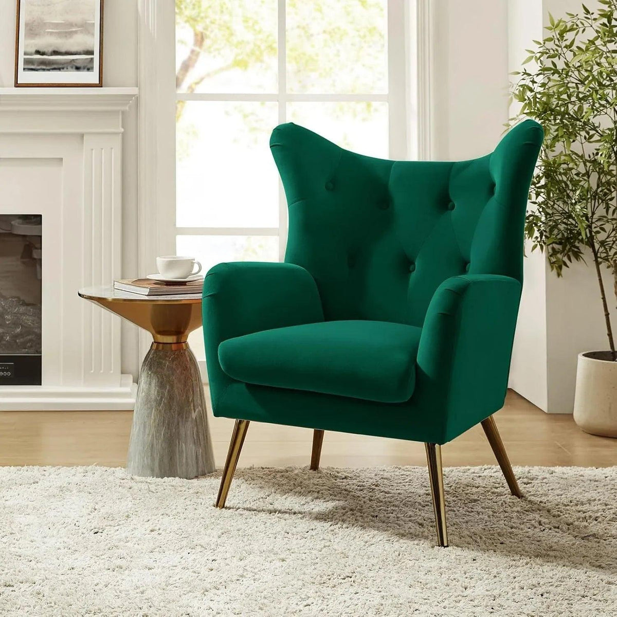 Arm Chair - Luxurious Velvet Blue