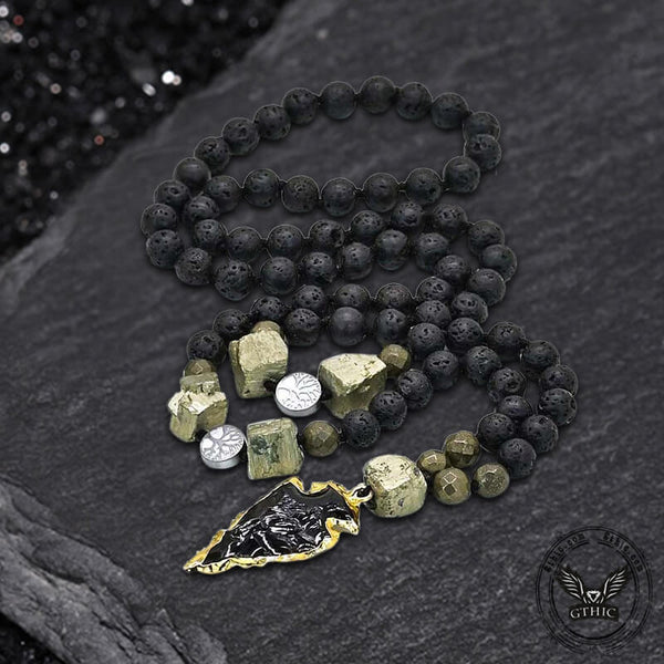 83 CM Arrow Natural Stone Viking Pendant