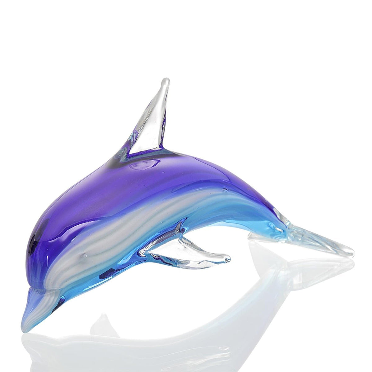 Art Glass Blue Layers Dolphin