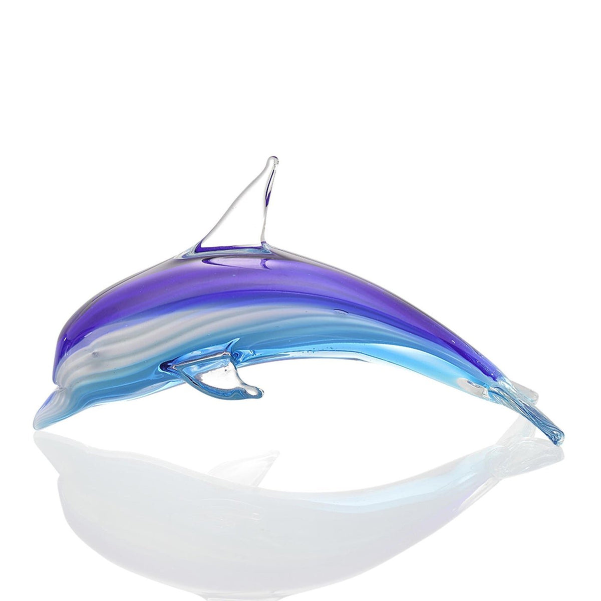 Art Glass Blue Layers Dolphin