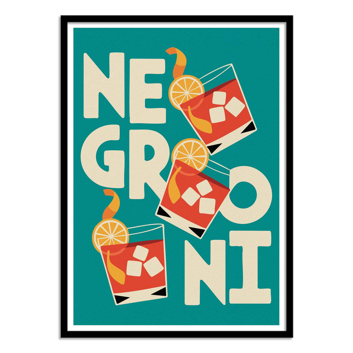 Art Poster - Negroni Times Three- Andreas Magnusson