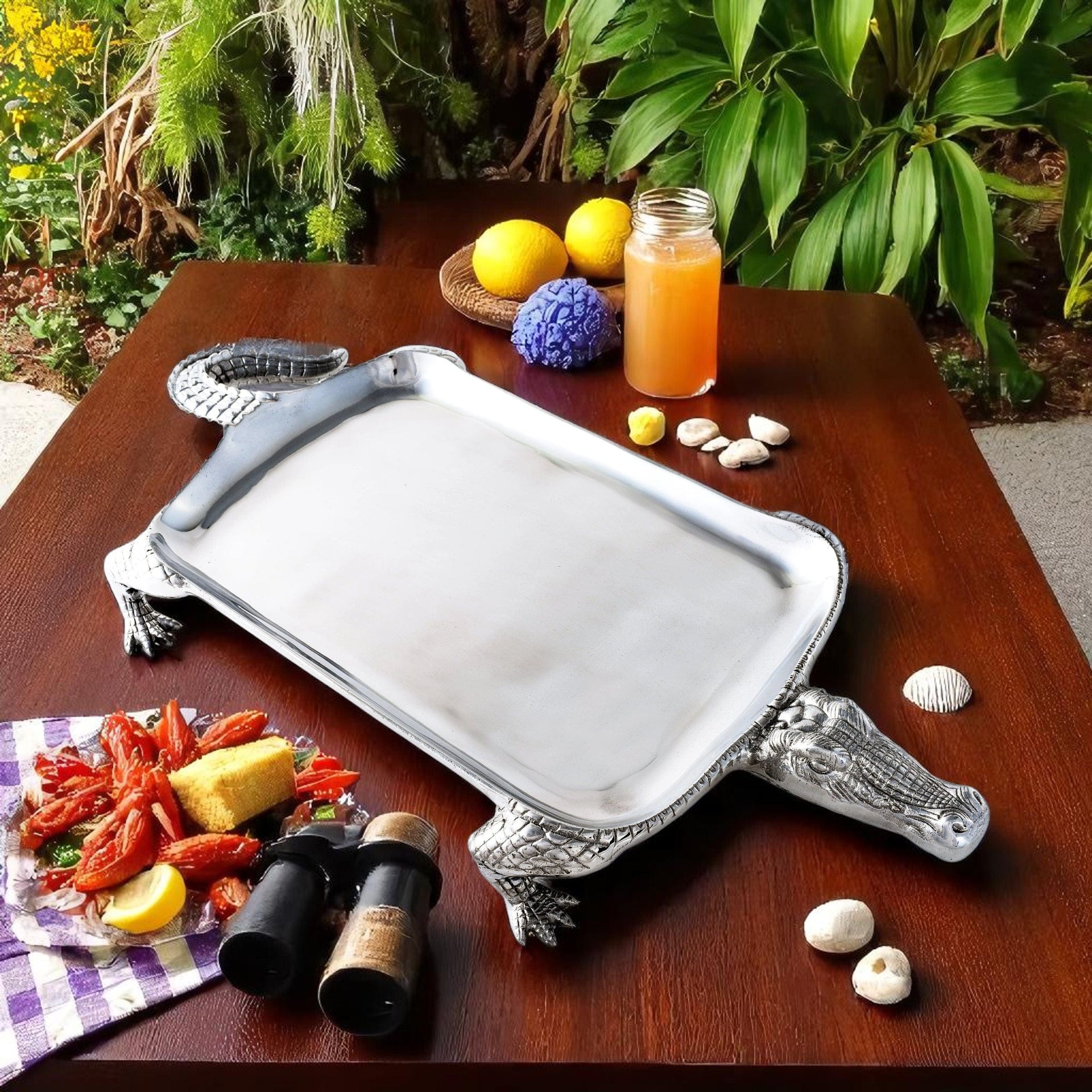 Alligator Figural Platter