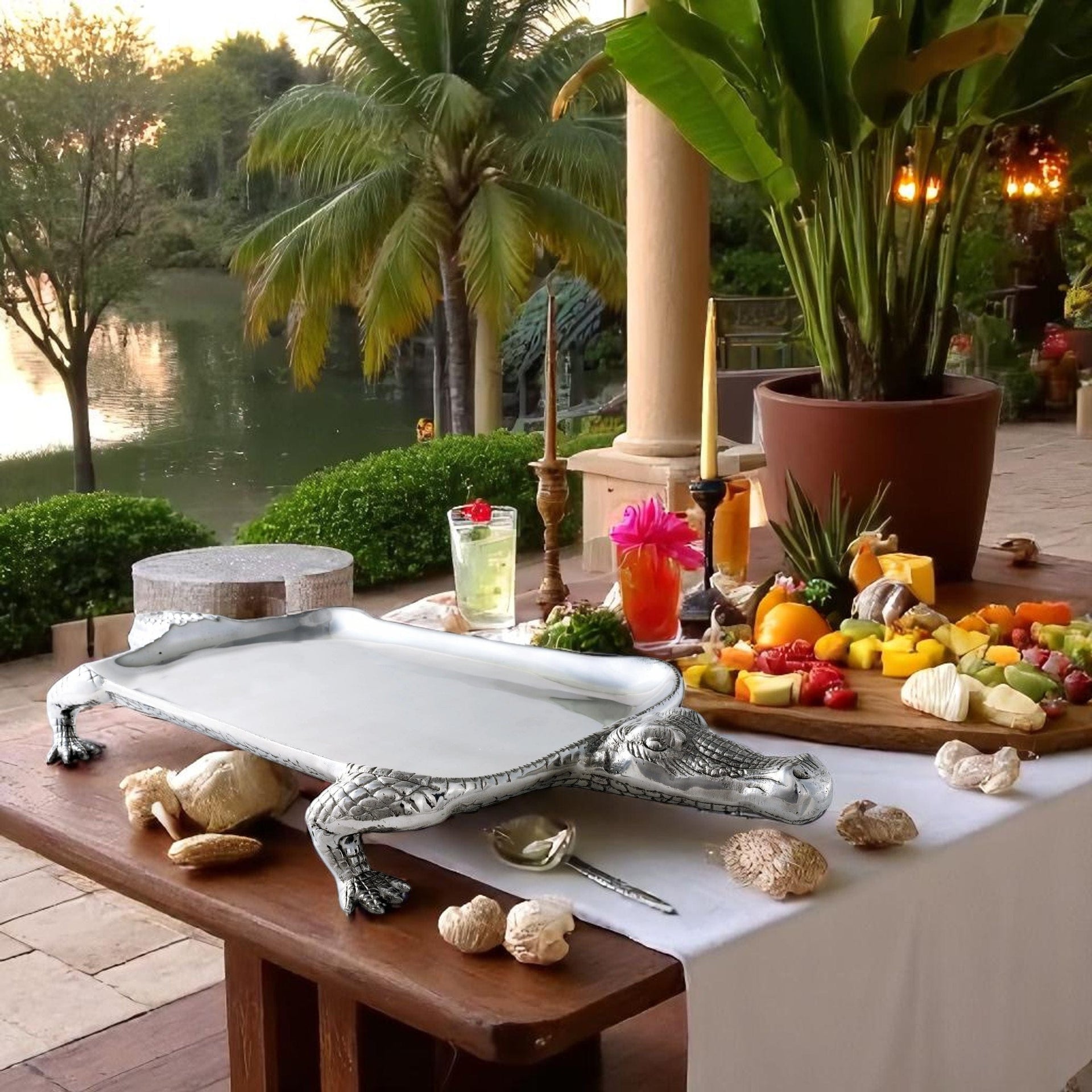 Alligator Figural Platter Arthur Court Designs