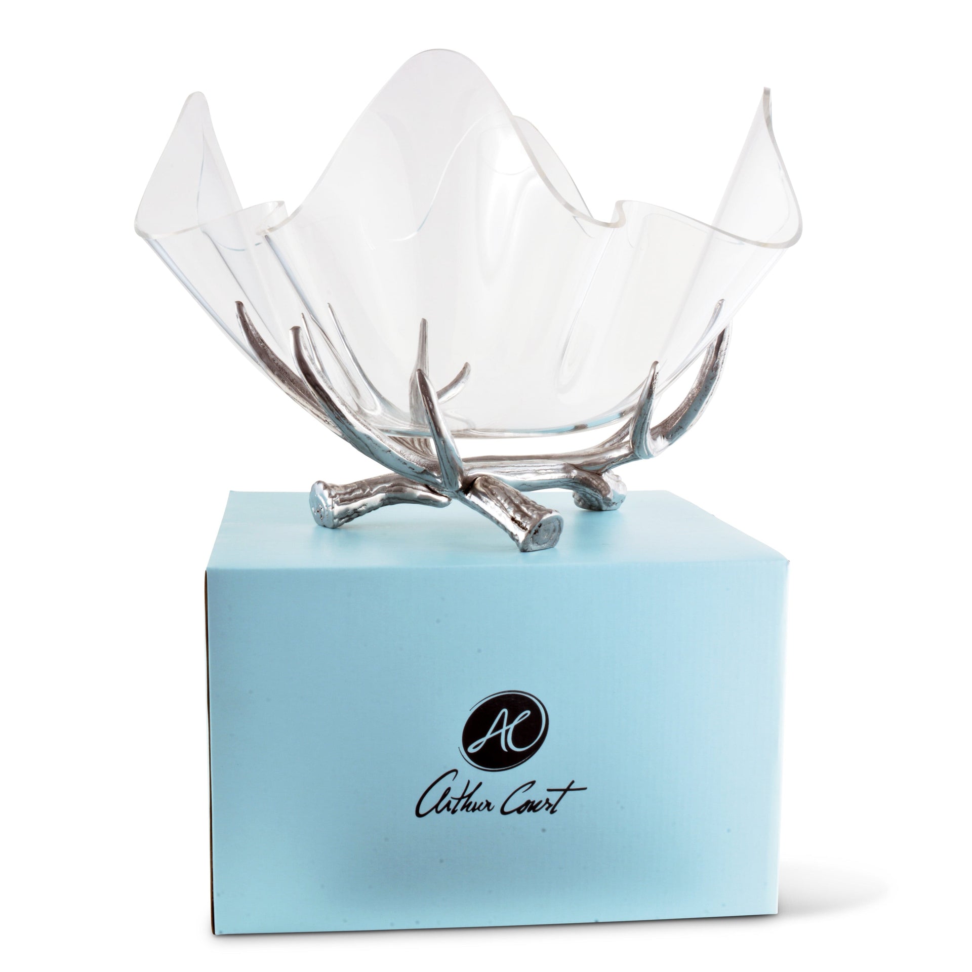 Antler Stand Acrylic Bowl 14 Arthur Court Designs