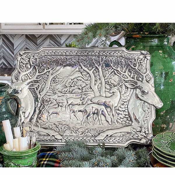 Elk Herd Oblong Tray Arthur Court Designs