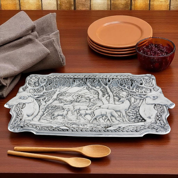Elk Herd Oblong Tray Arthur Court Designs