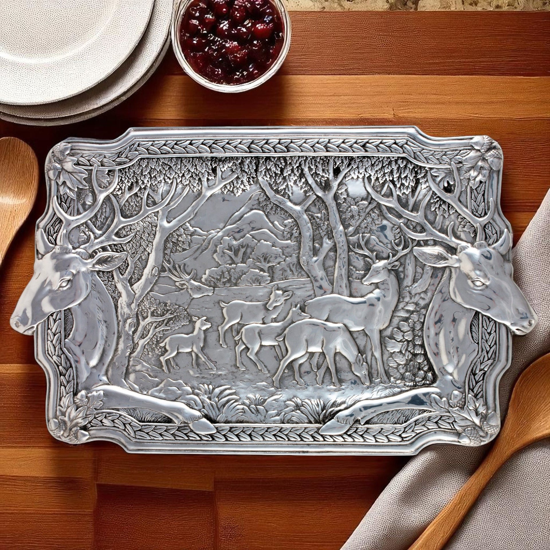 Elk Herd Oblong Tray Arthur Court Designs