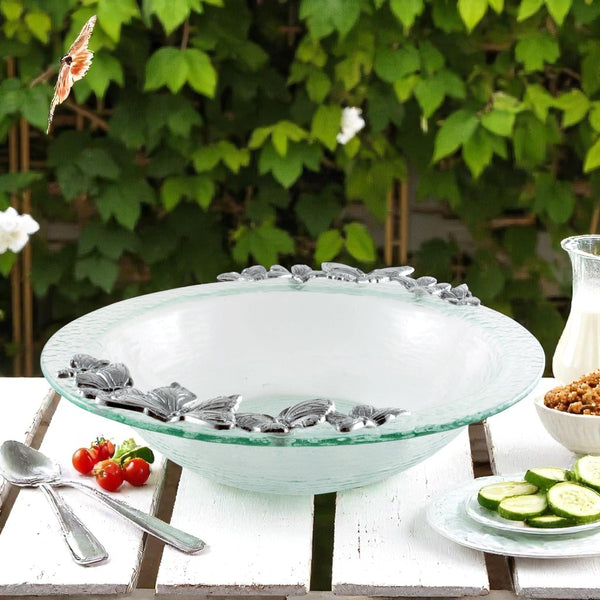 Butterfly Glass Salad Bowl Arthur Court Designs