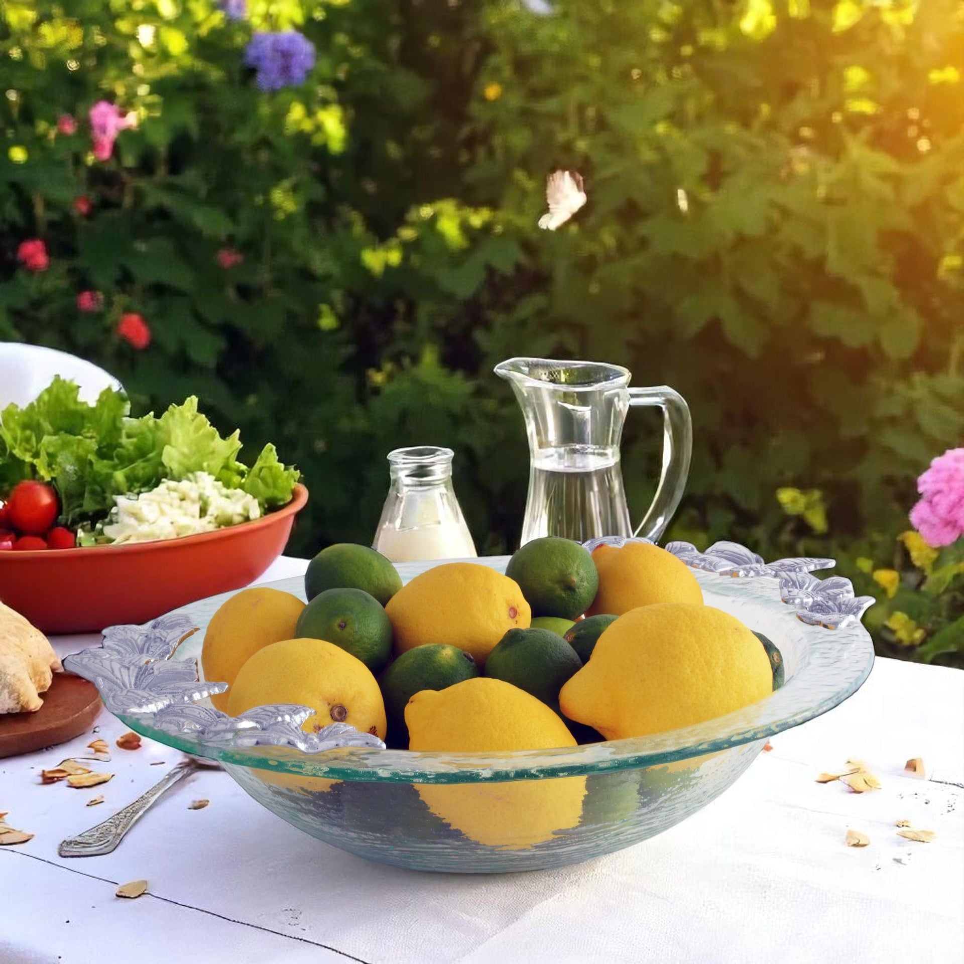 Butterfly Glass Salad Bowl Arthur Court Designs