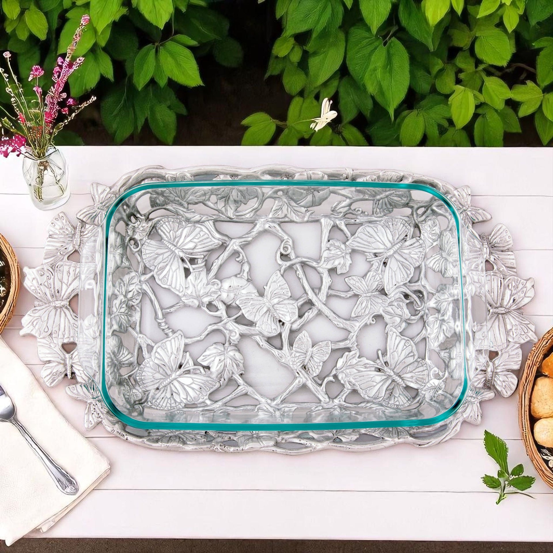 Butterfly Pyrex Holder 3qt Arthur Court Designs