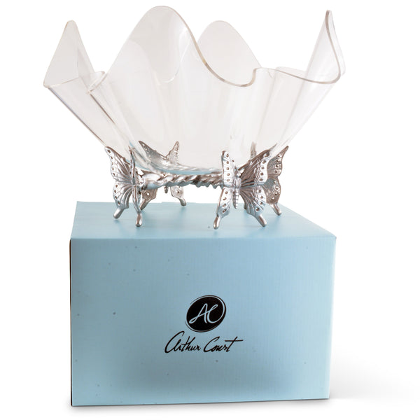 Butterfly Stand Acrylic Bowl 14 Arthur Court Designs