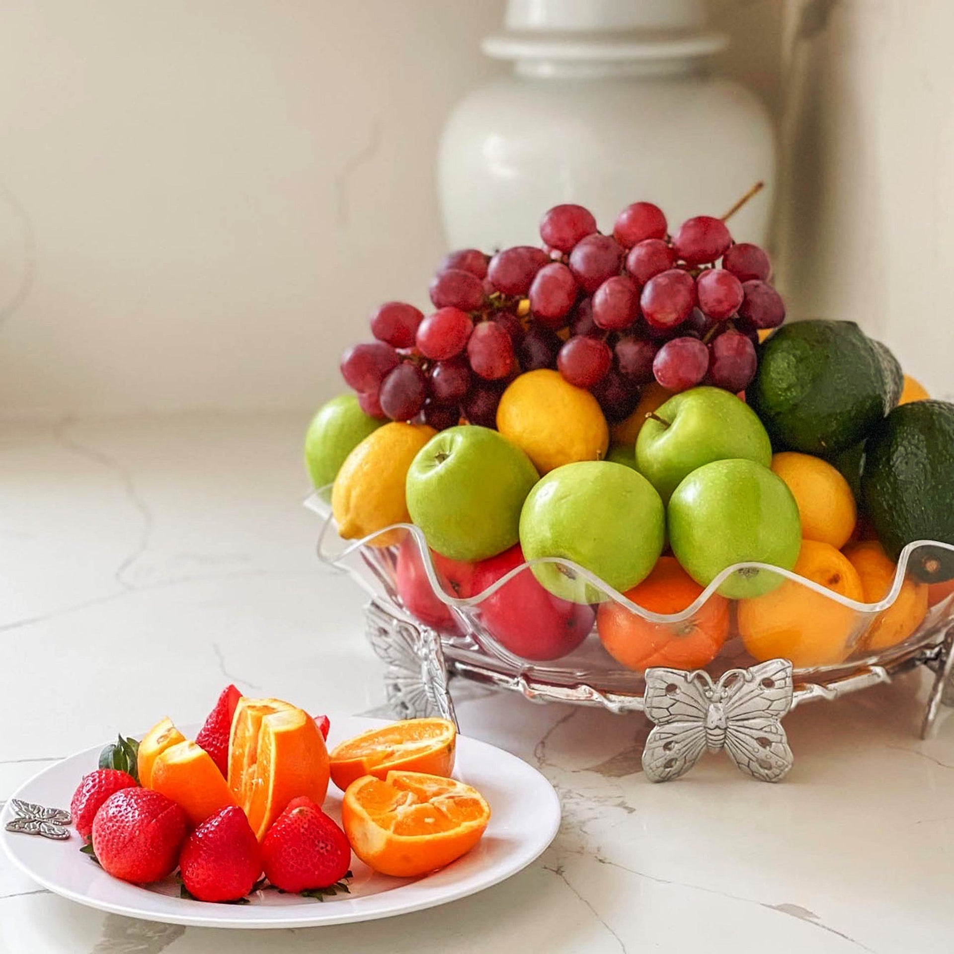 Butterfly Stand Acrylic Bowl 16 Arthur Court Designs