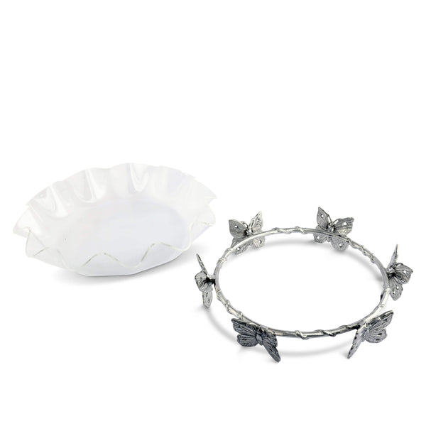 Butterfly Stand Acrylic Bowl 16