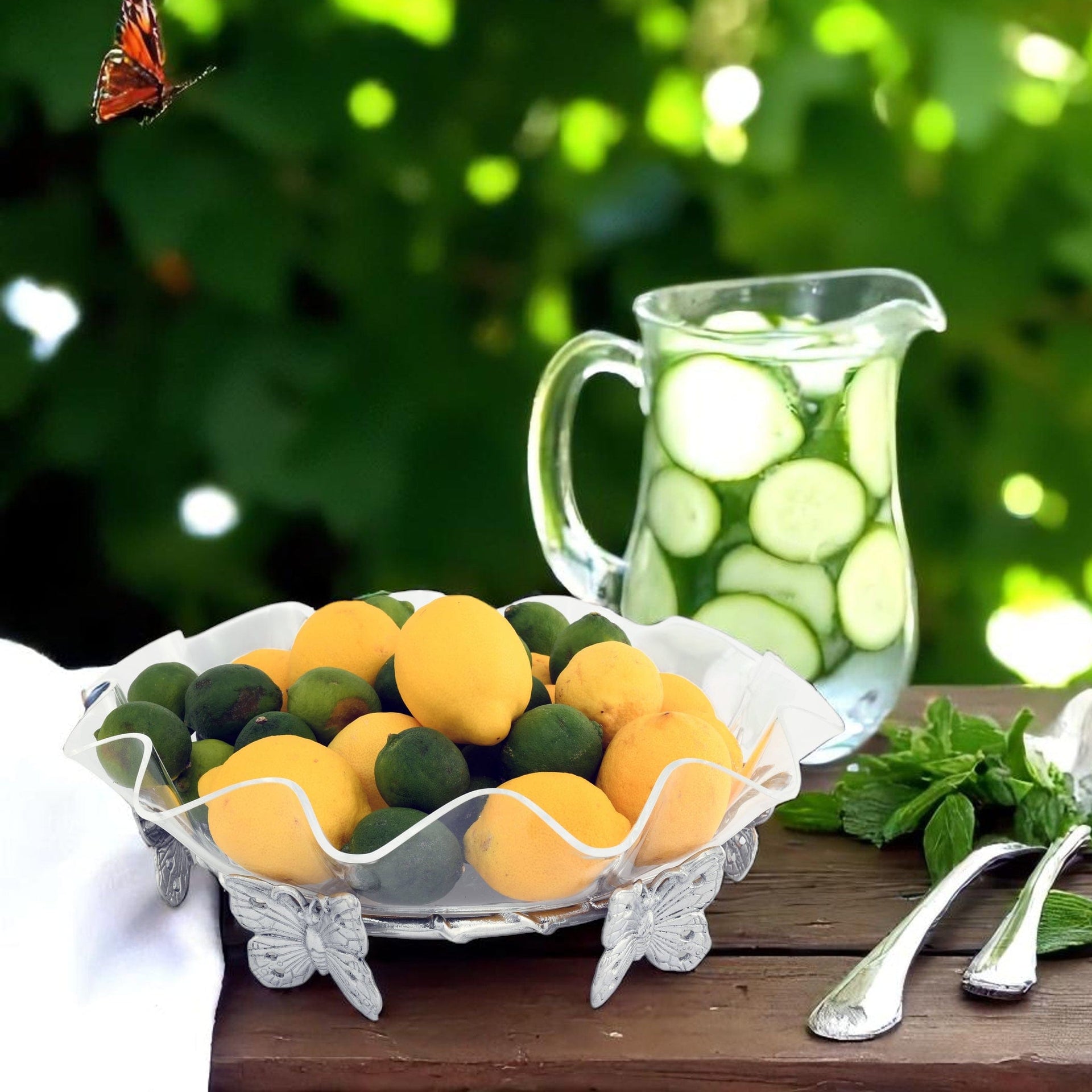Butterfly Stand Acrylic Bowl 16 Arthur Court Designs