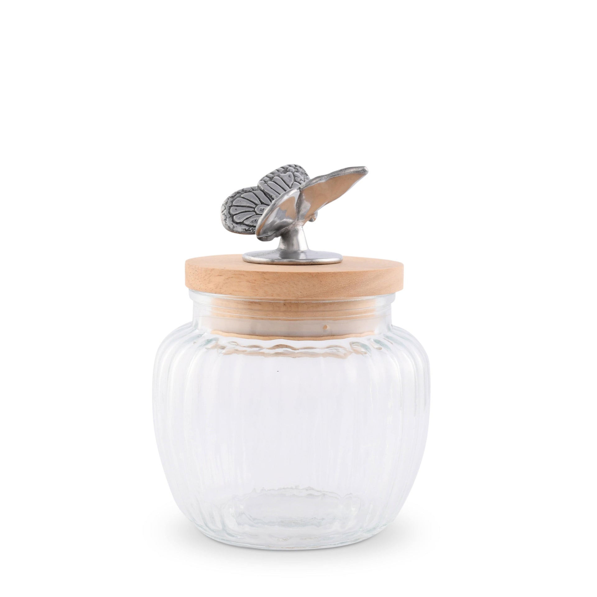 Butterfly Knob Glass Canisters by Arthur court