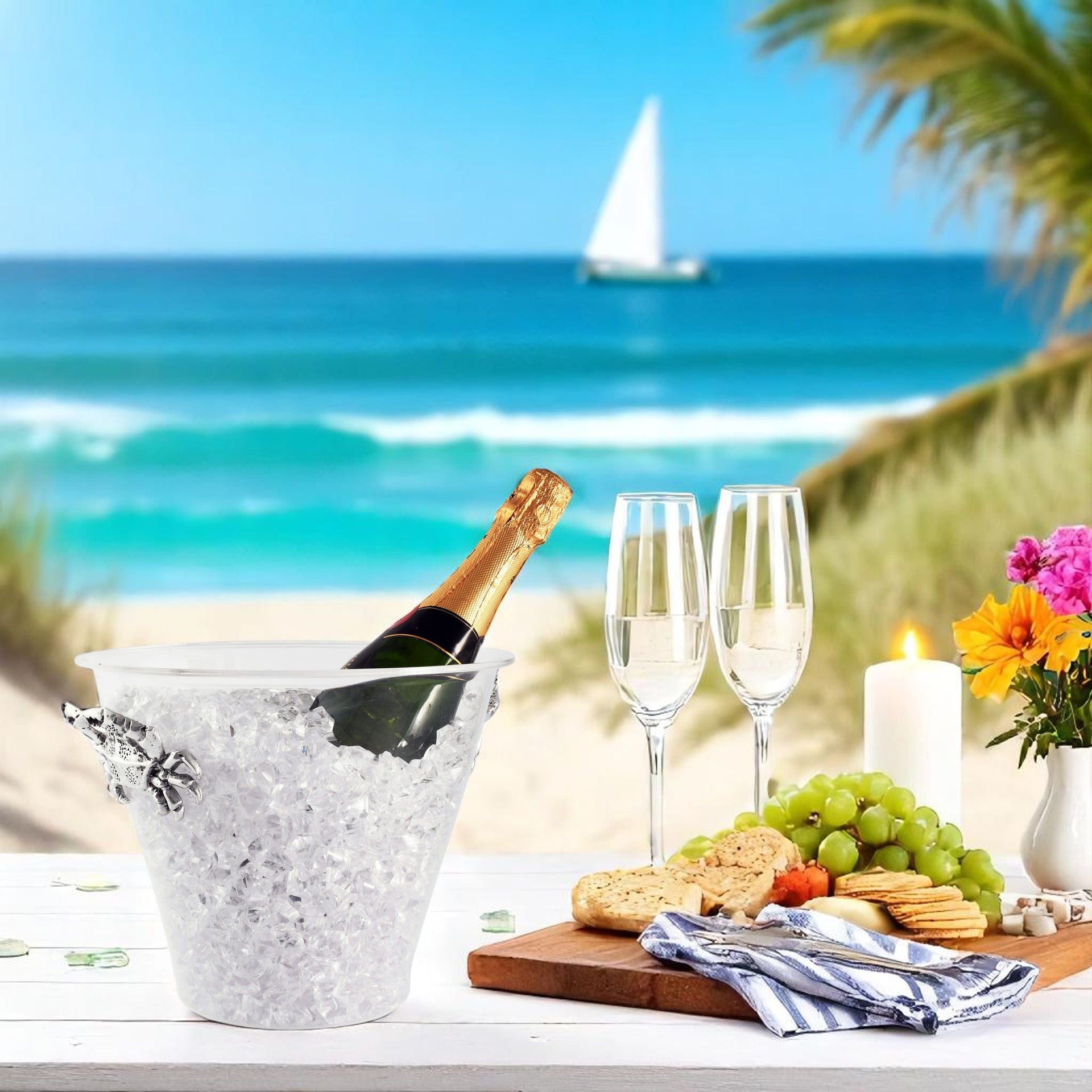 Crab Handle Acrylic Ice Bucket