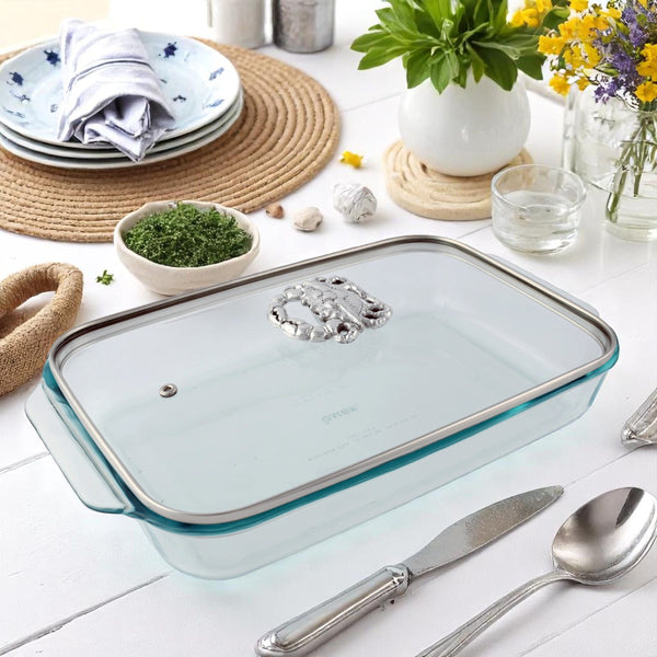 Crab Lid with Pyrex 3 quart Baking Dish Arthur Court Designs