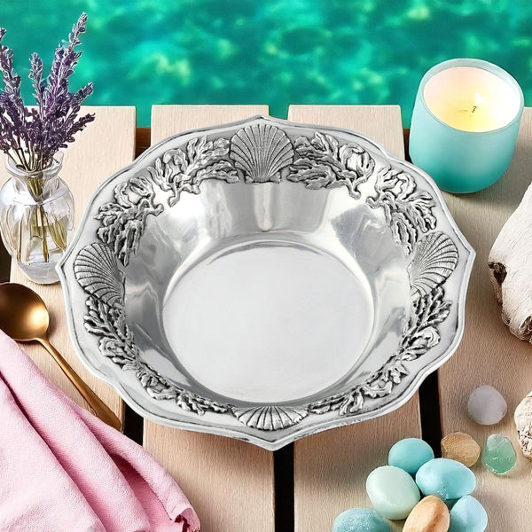 Ocean Kelp and Shells Salad Bowl Arthur Court Designs