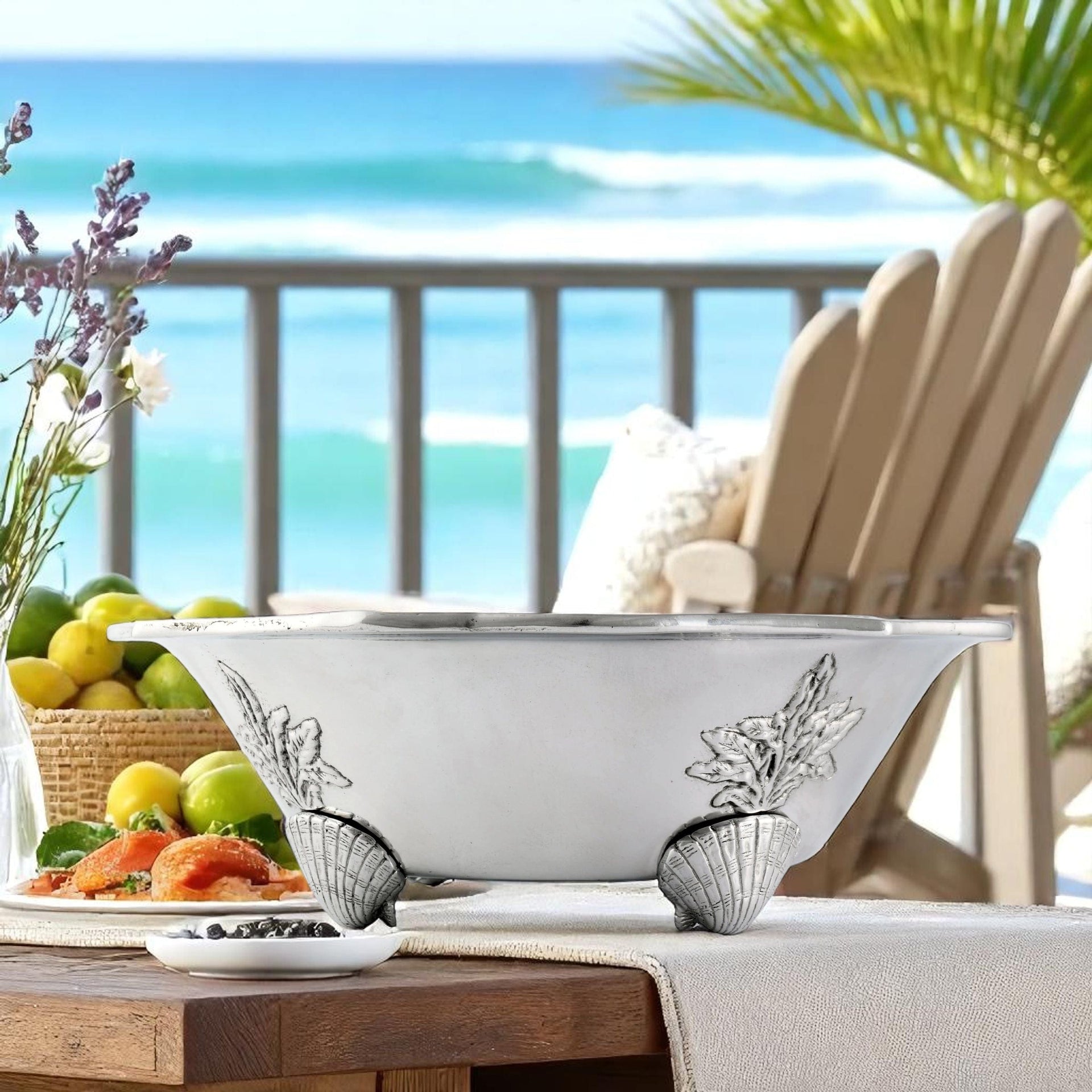 Ocean Kelp and Shells Salad Bowl Arthur Court Designs