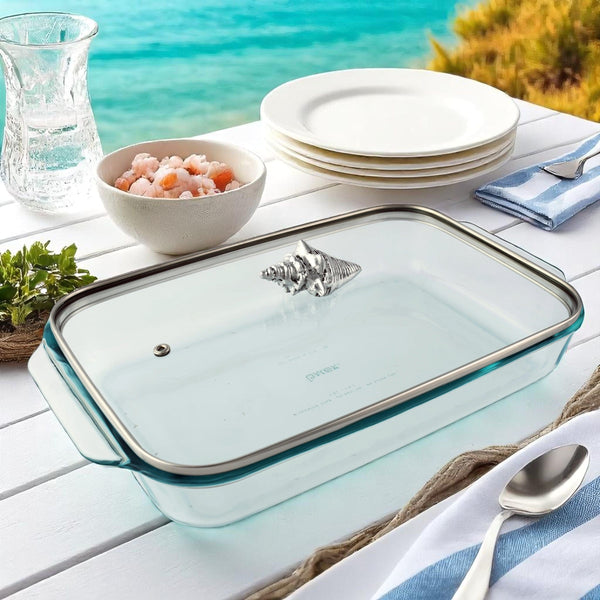 Shell Lid with Pyrex 3 quart Baking Dish Arthur Court Designs