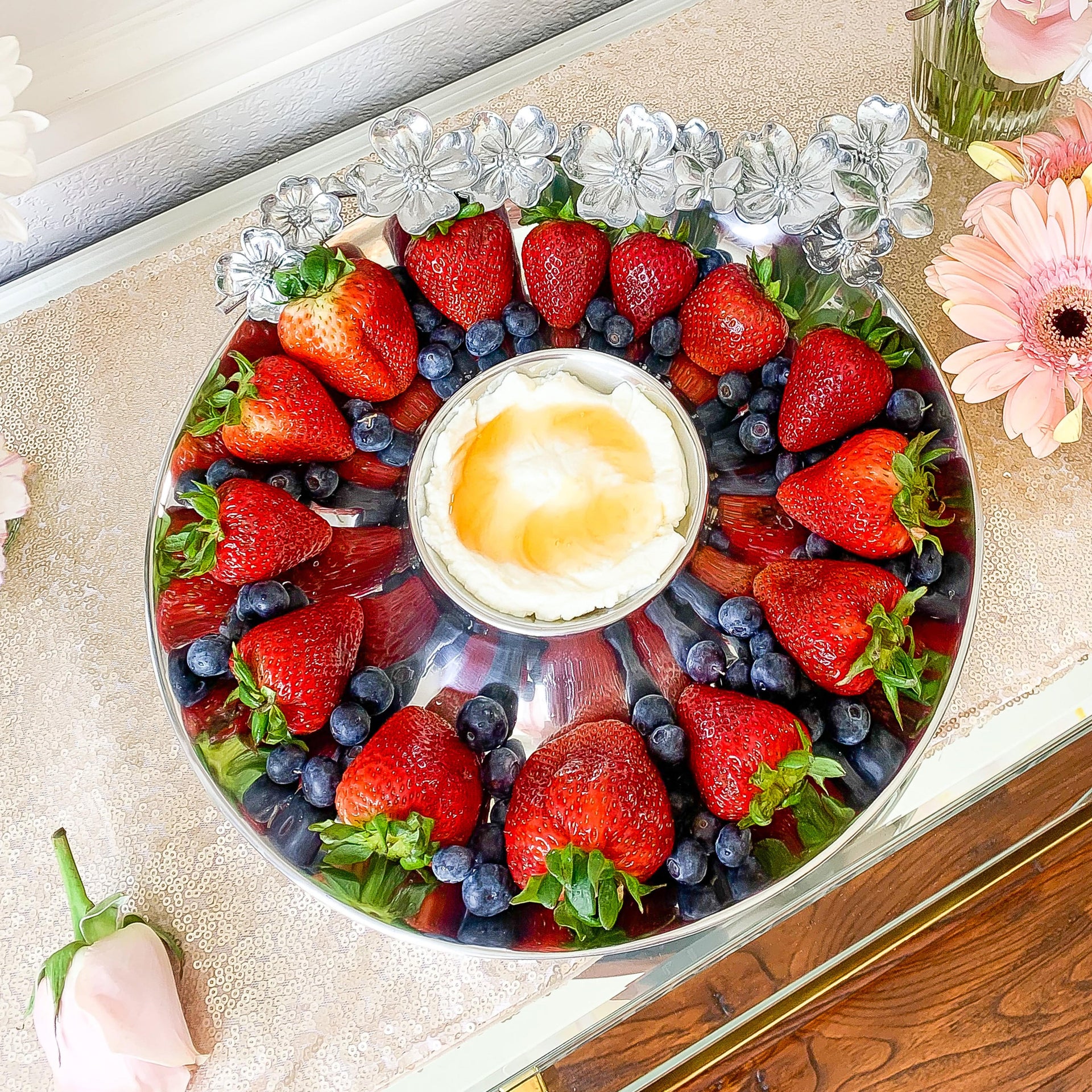 Butterfly and Dogwood Chip and Dip Arthur Court Designs